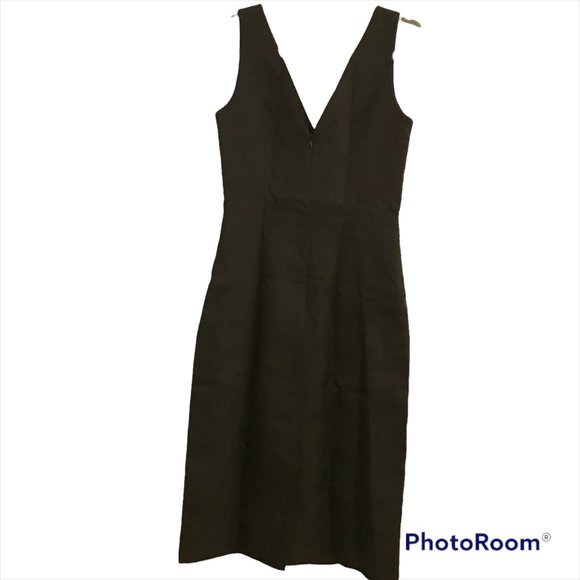 NWT J. CREW 0 Dress Black Karlie Cotton Cady Sleeveless - Picture 2 of 4